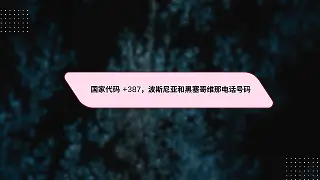 国家代码 +387，波斯尼亚和黑塞哥维那电话号码