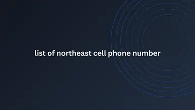 list of northeast cell phone number