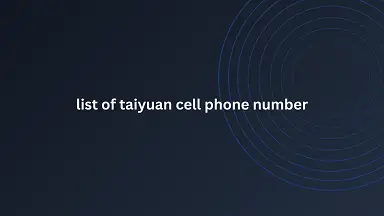 list of taiyuan cell phone number